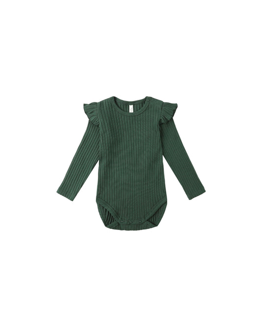 shoulder ruffle bodysuit
