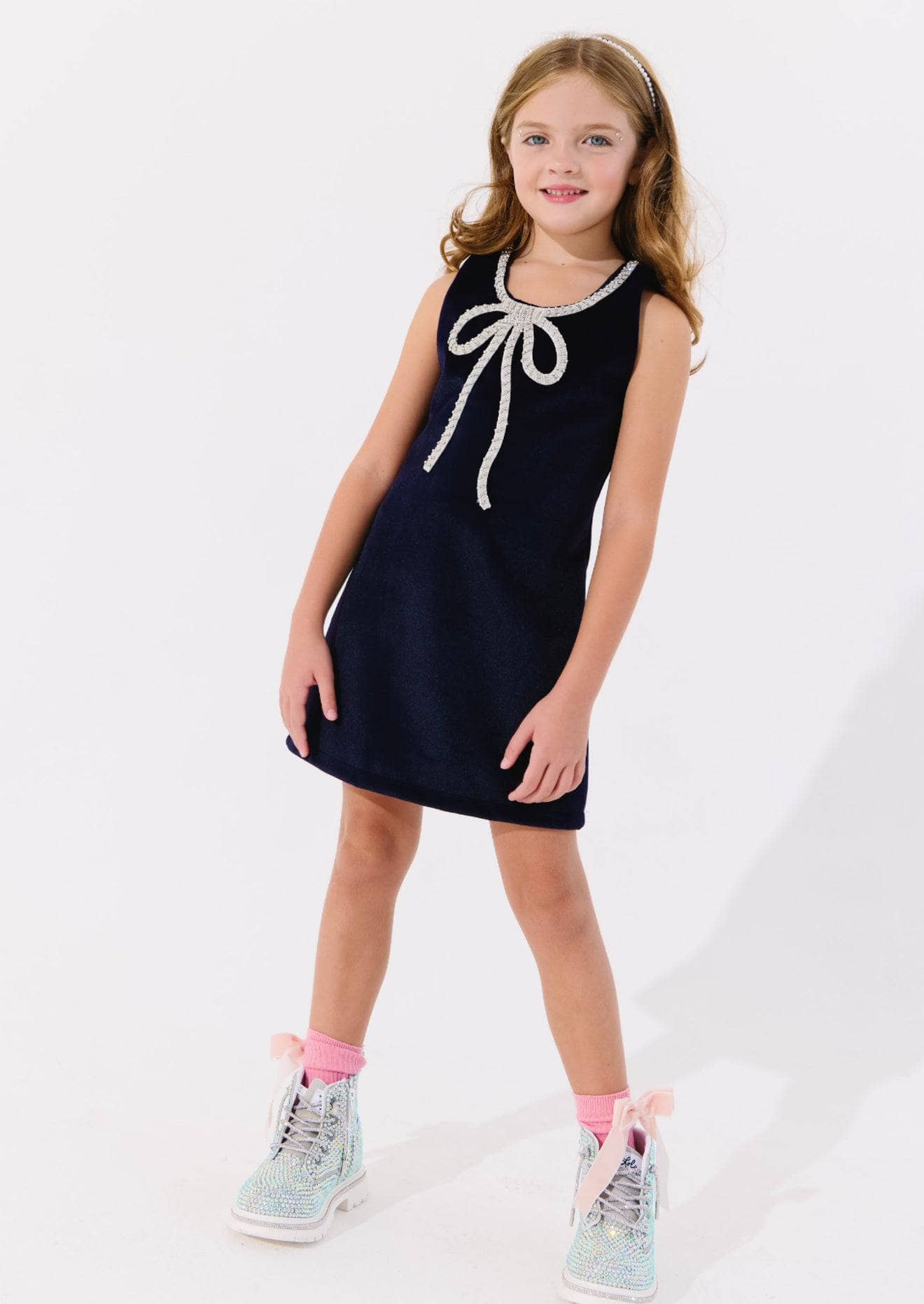 velvet bow princess dress