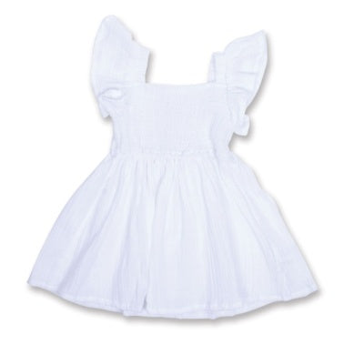 Smocked Flutter Sleeve Dress (3-6)