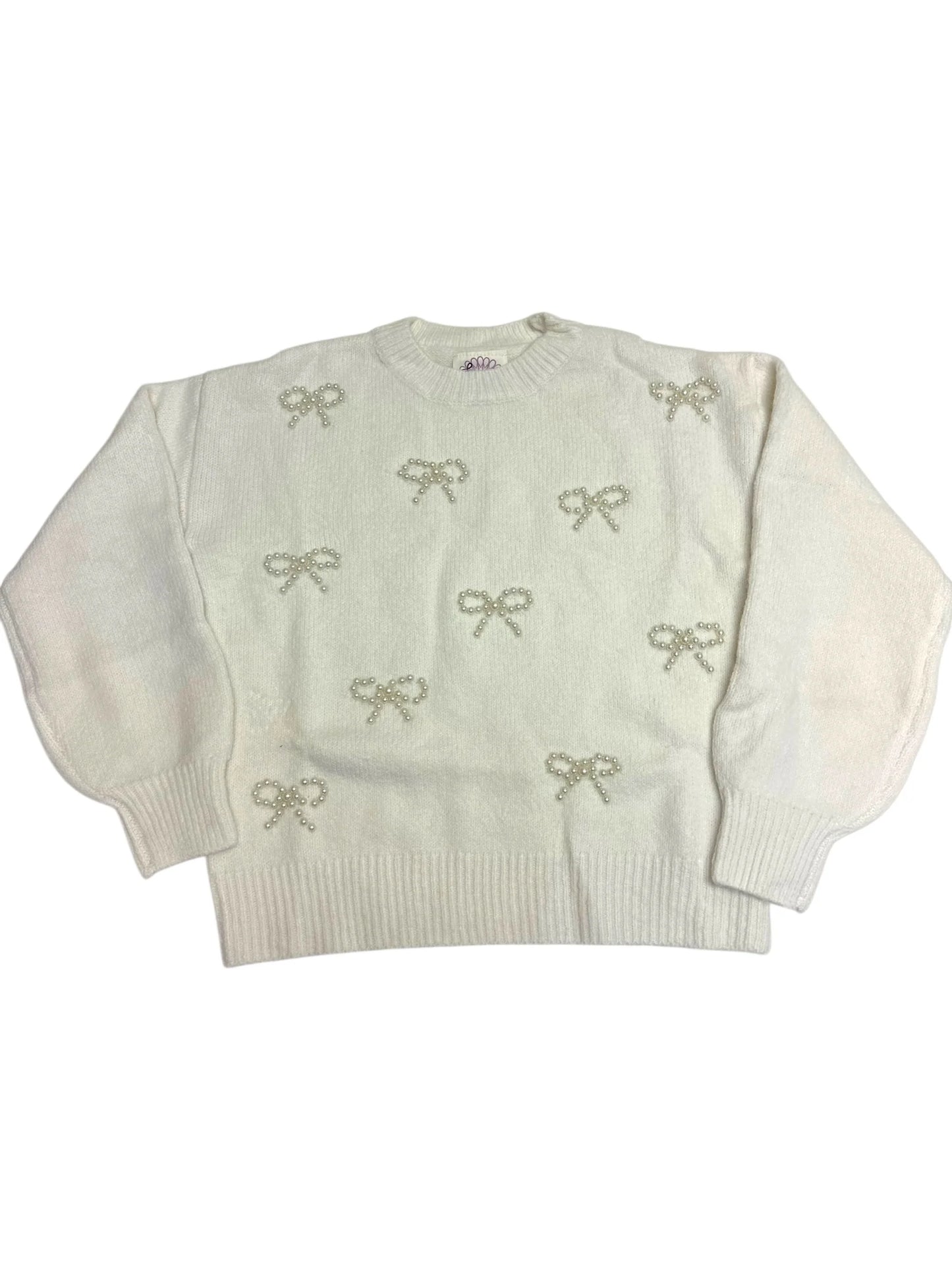 pearl bow sweater
