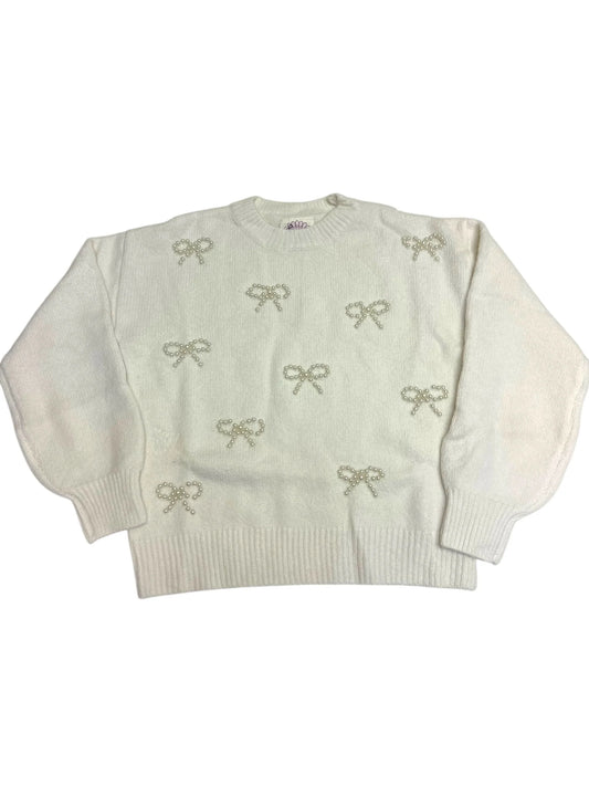 pearl bow sweater