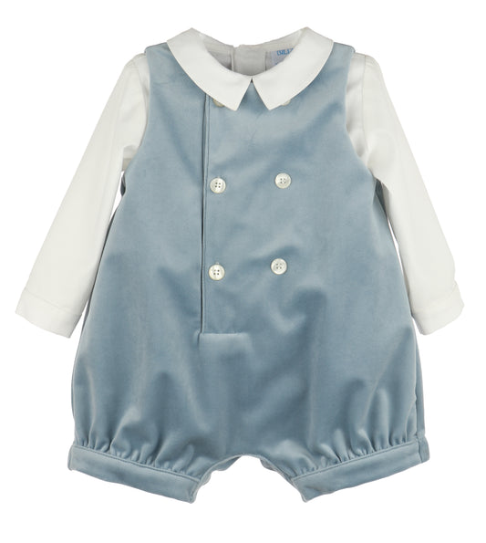 deluxe velvet boy romper