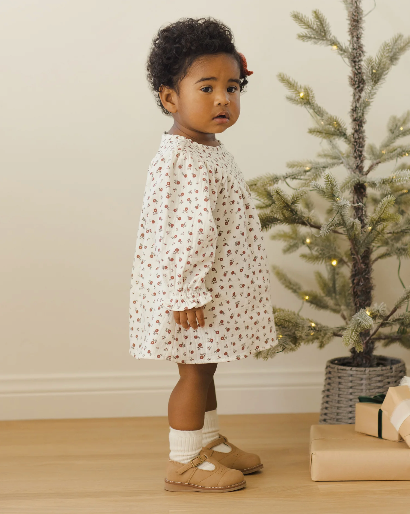 V smocked dress