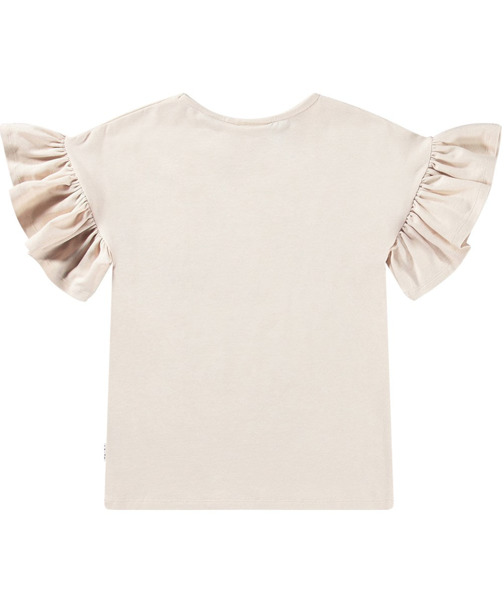 Girls Rayah Flowers and Birds Cream Tee | 7-16