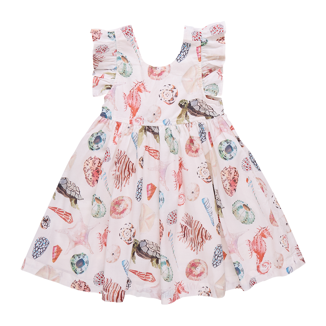 Girls Liv Dress Set - Watercolor Shells | 7-16