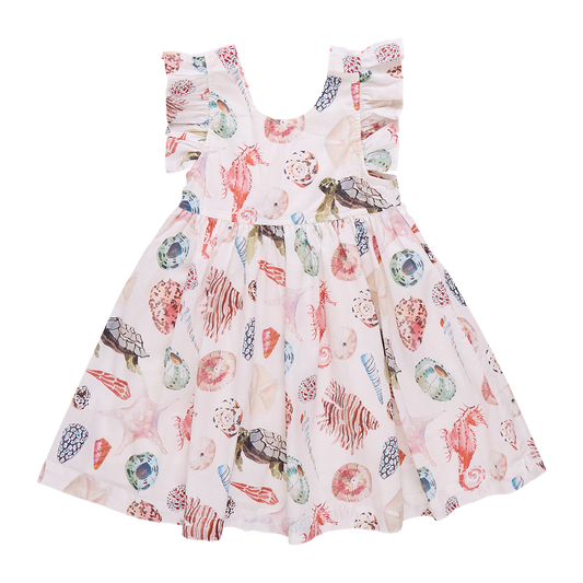Girls Liv Dress Set - Watercolor Shells | 7-16