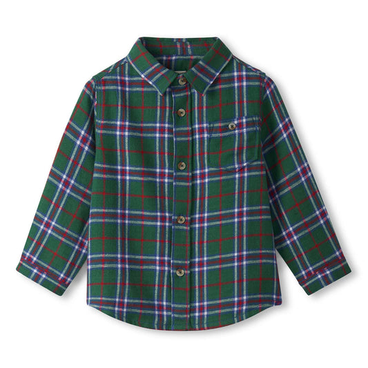 holiday plaid button down shirt