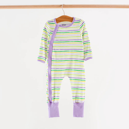Carnival Time Organic Cotton Pajama Zipper Onesie