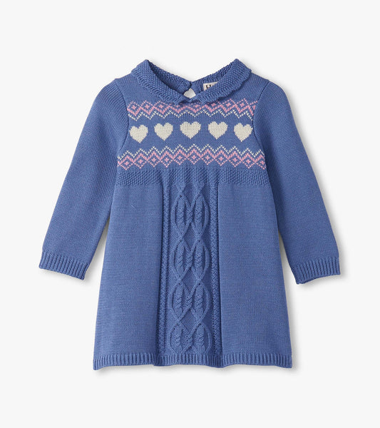 hearts cable knit sweater dress