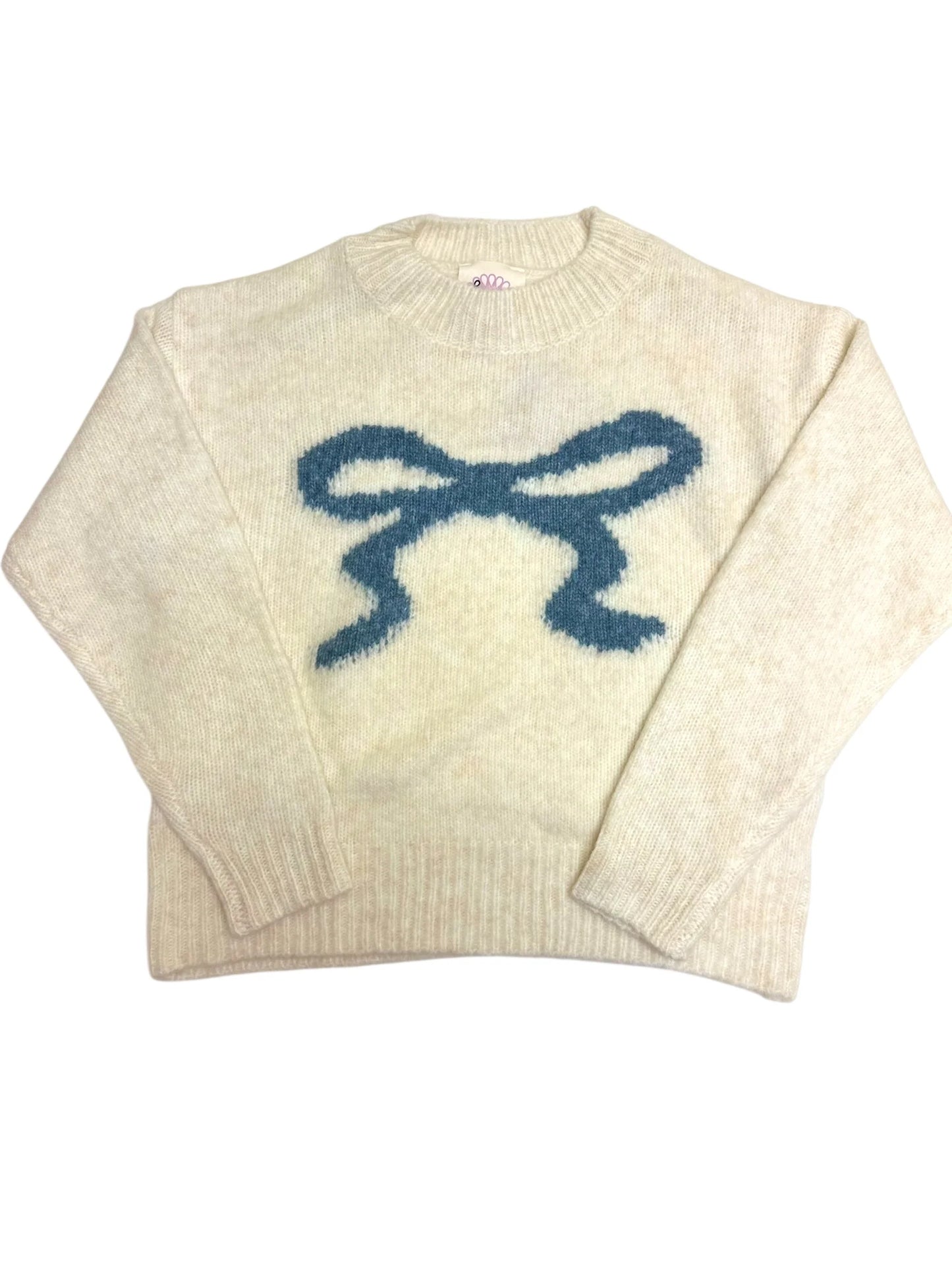 blue bow sweater