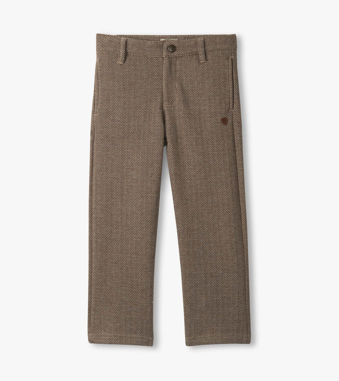brown sugar herringbone straight leg pant