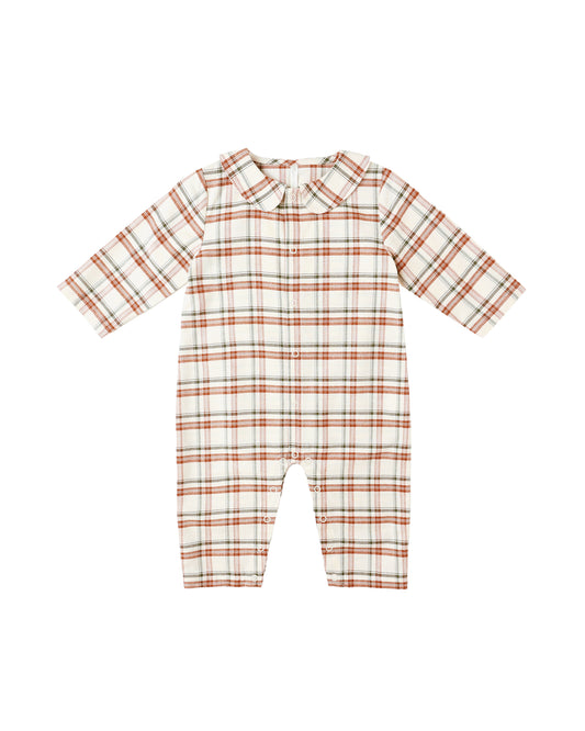 holiday flannel pj romper