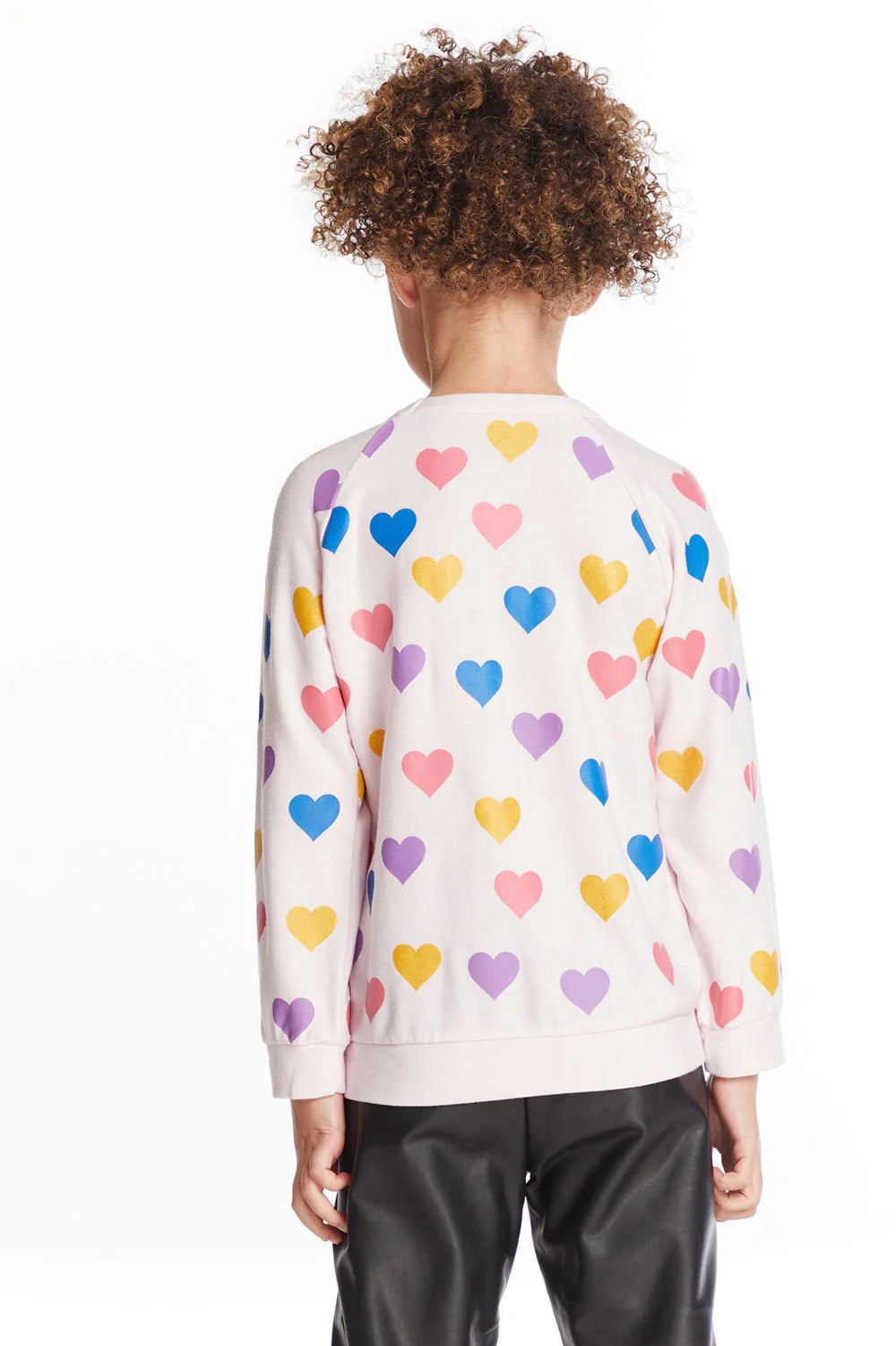 Girls Shiny Hearts Knit Raglan Pullover | 2-6