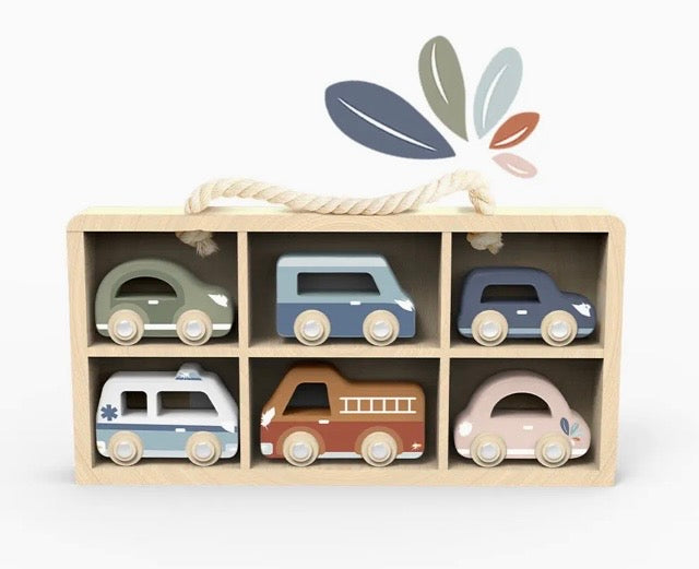 car display case w/ 6 vehicles