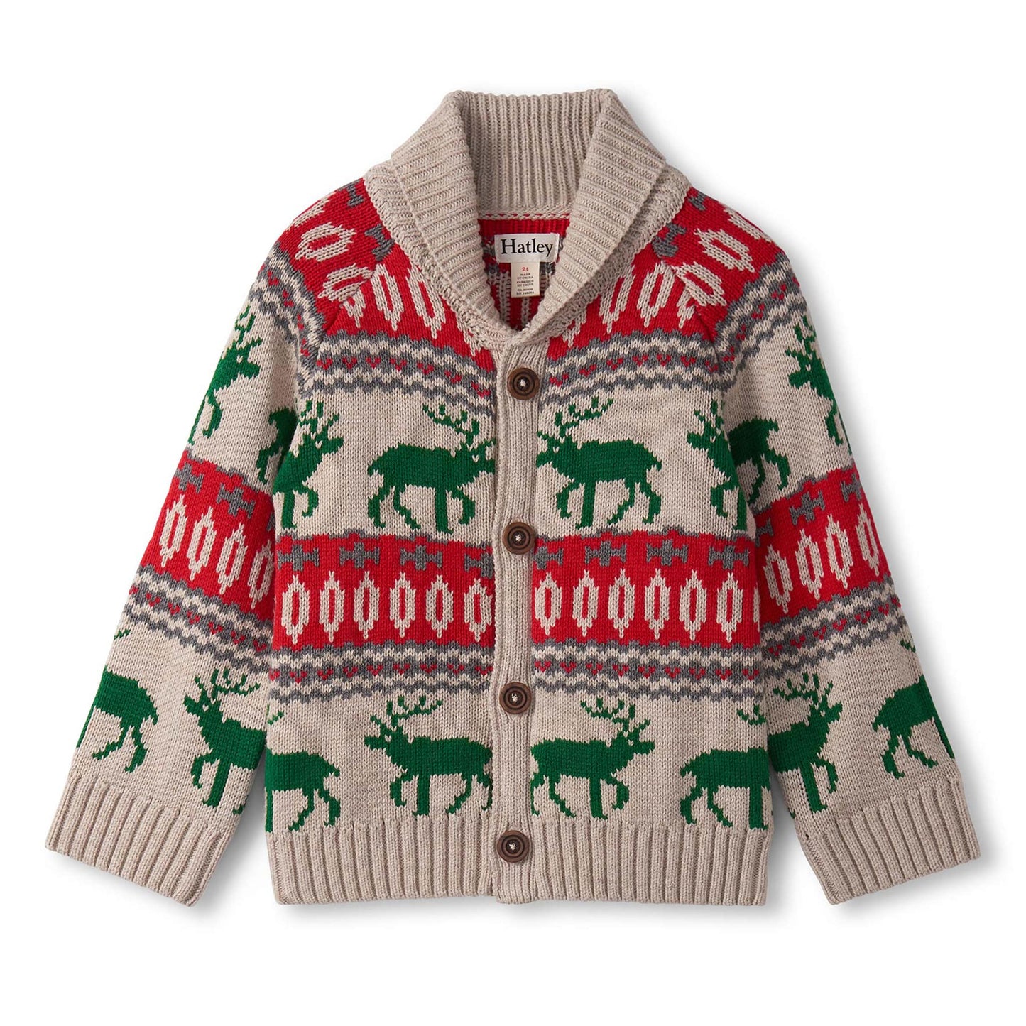 winter elk shawl collar cardigan