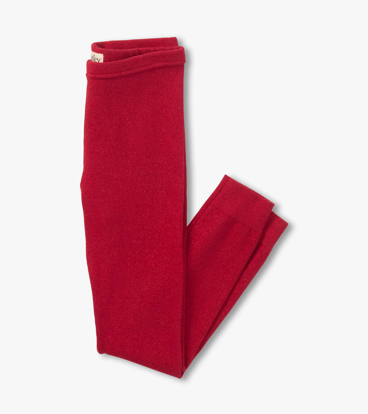 red shimmer cable knit leggings