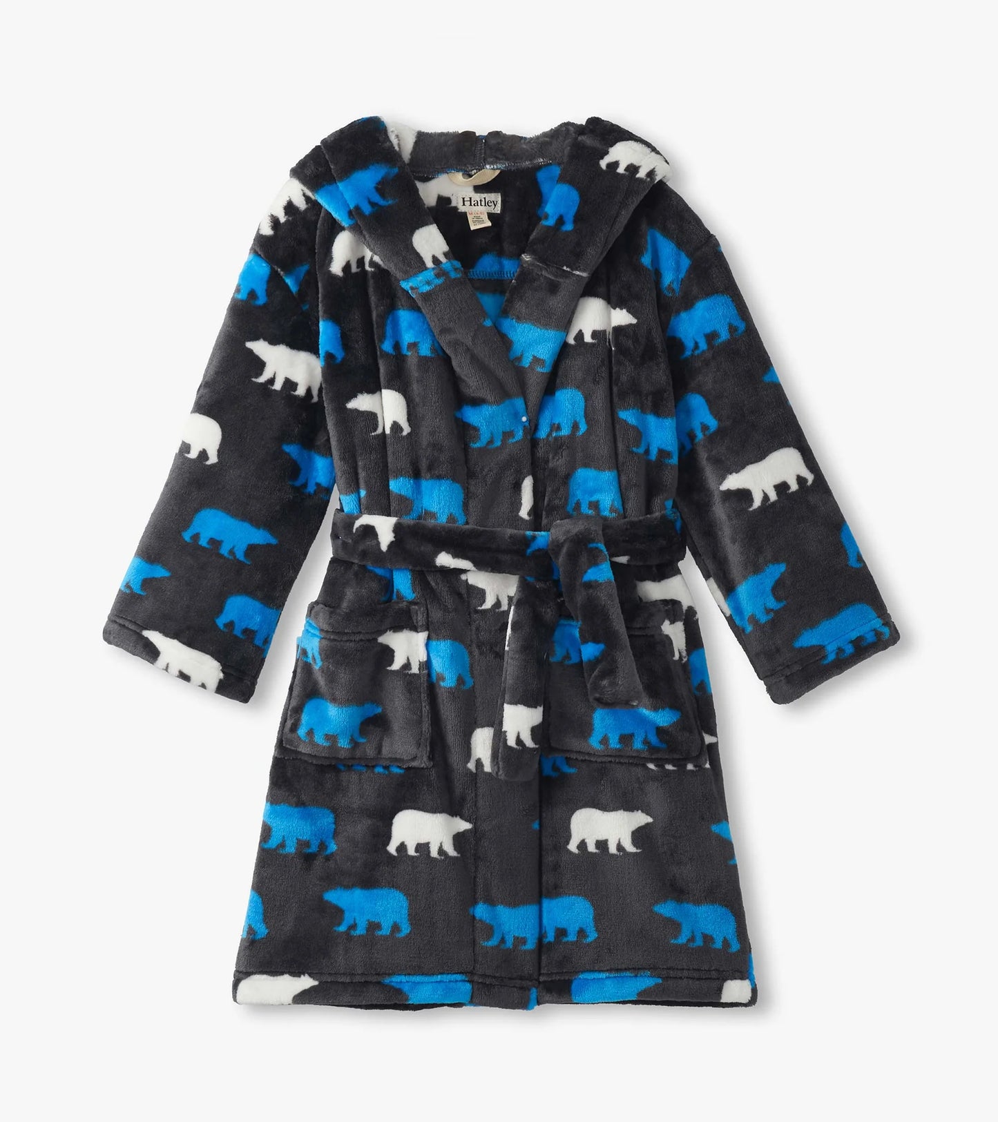 polar bear silhouette fuzzy fleece robe