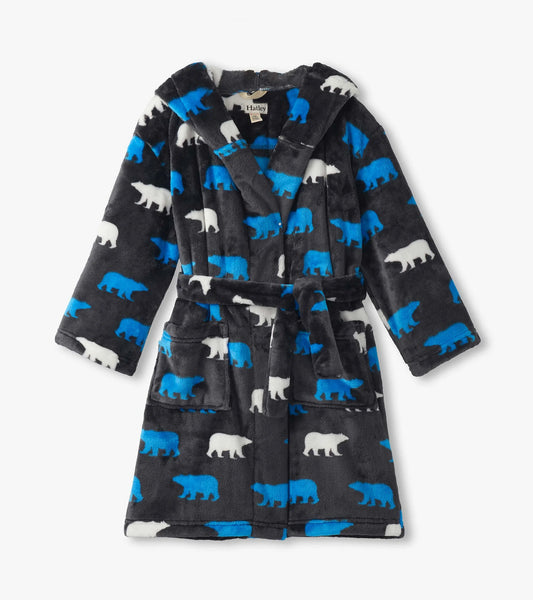 polar bear silhouette fuzzy fleece robe