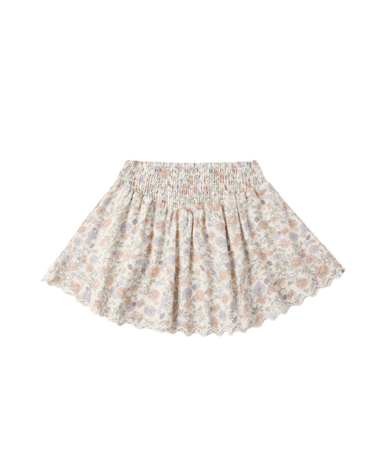 Smocked V Mini Skirt