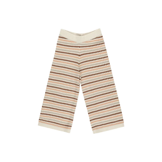 Knit Wide Leg Pant - Honeycomb Stripe | 2-6