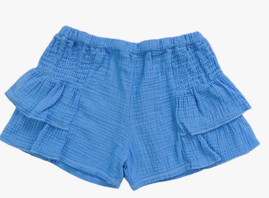 smock side waist w/ruffle short