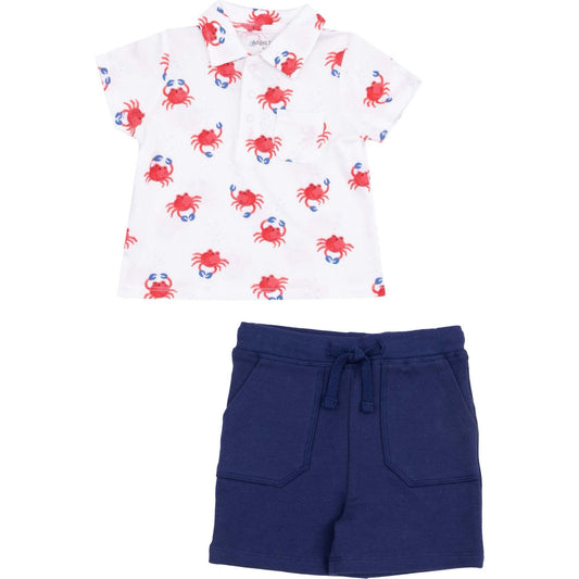 Crabby Cuties Polo Shirt and Short Set | 2-12