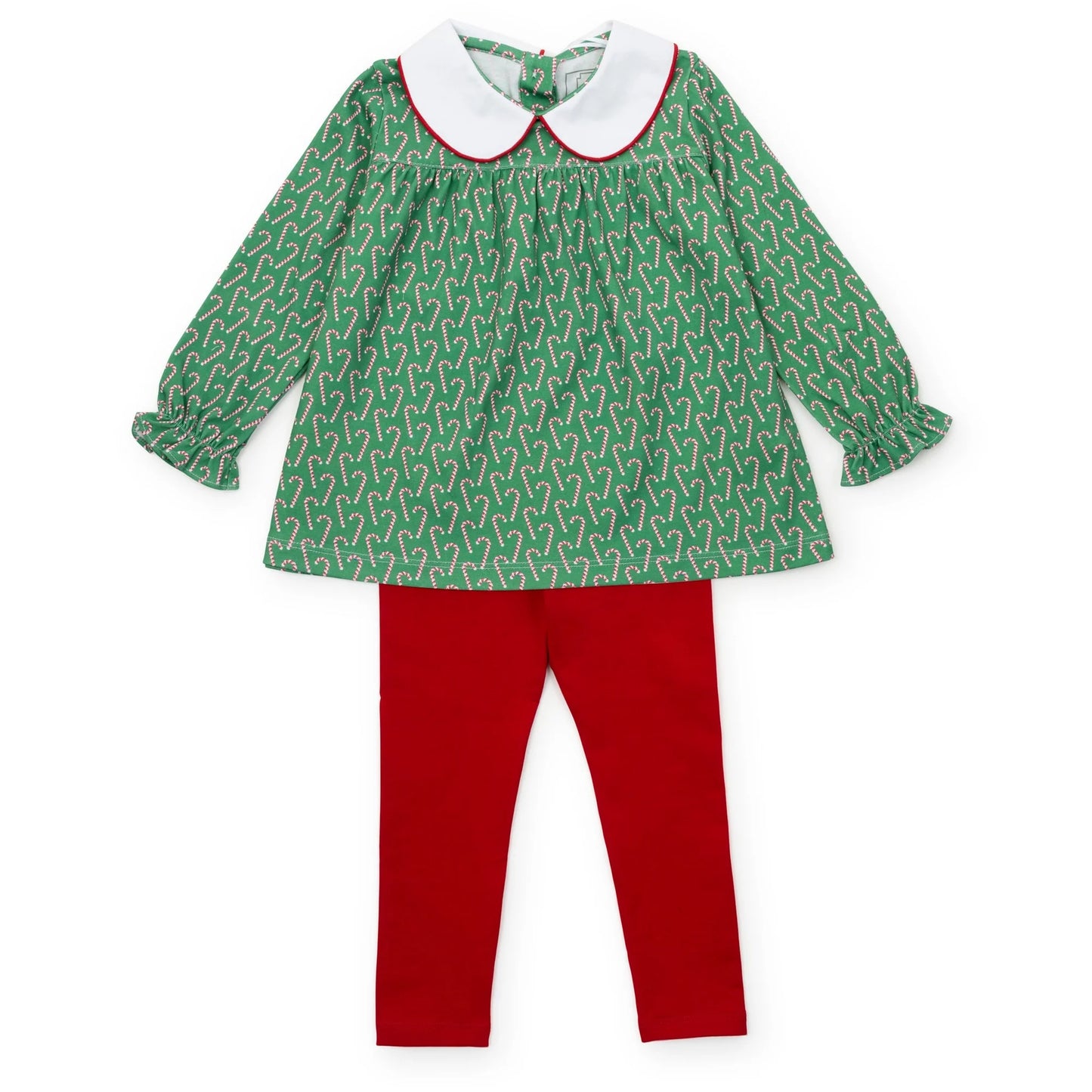 long sleeve Peter Pan collar top with legging