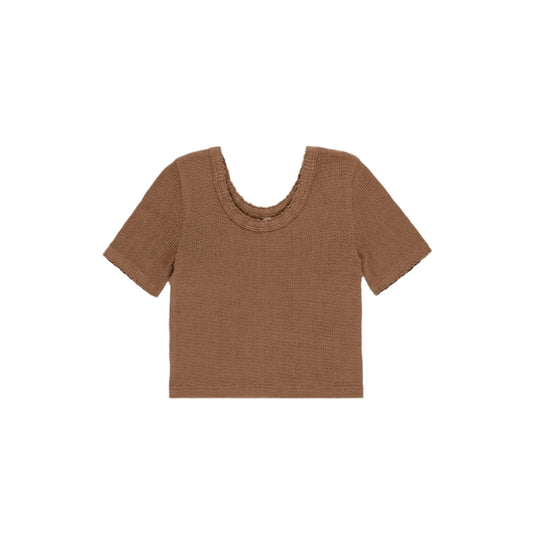 Girls Scallop Tee - Saddle | 7-16