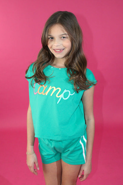 Camp Multi Color Embroidery Top