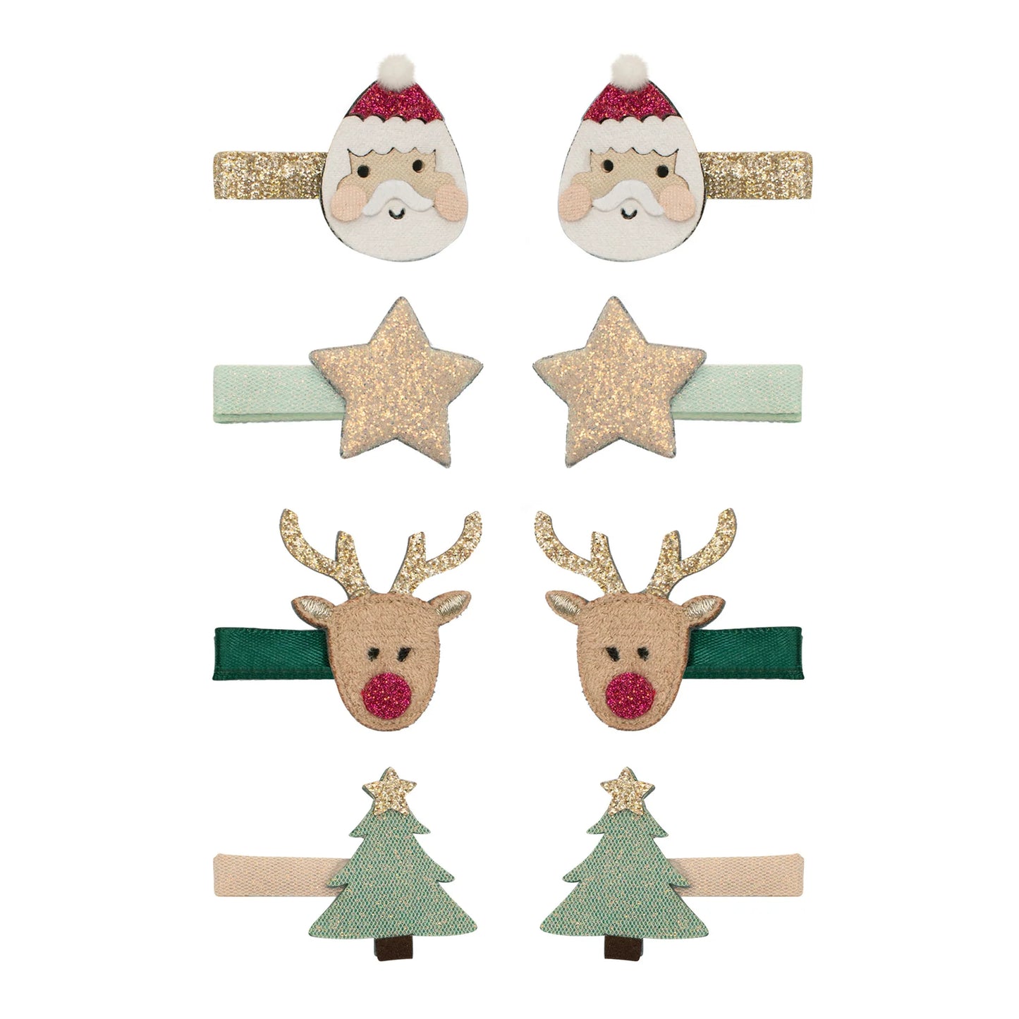 santa and rudolph mini clips