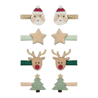 santa and rudolph mini clips