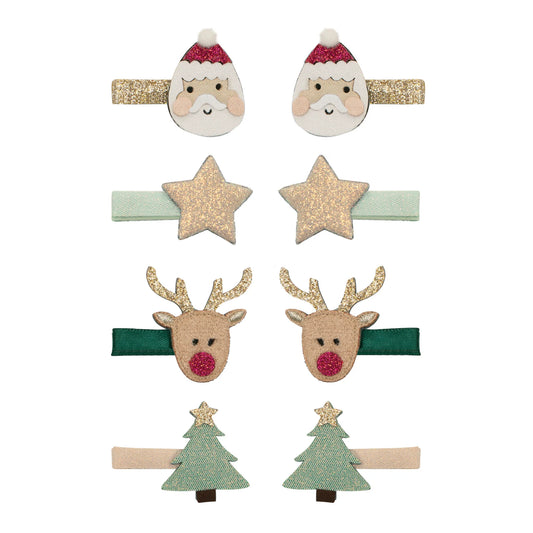 santa and rudolph mini clips
