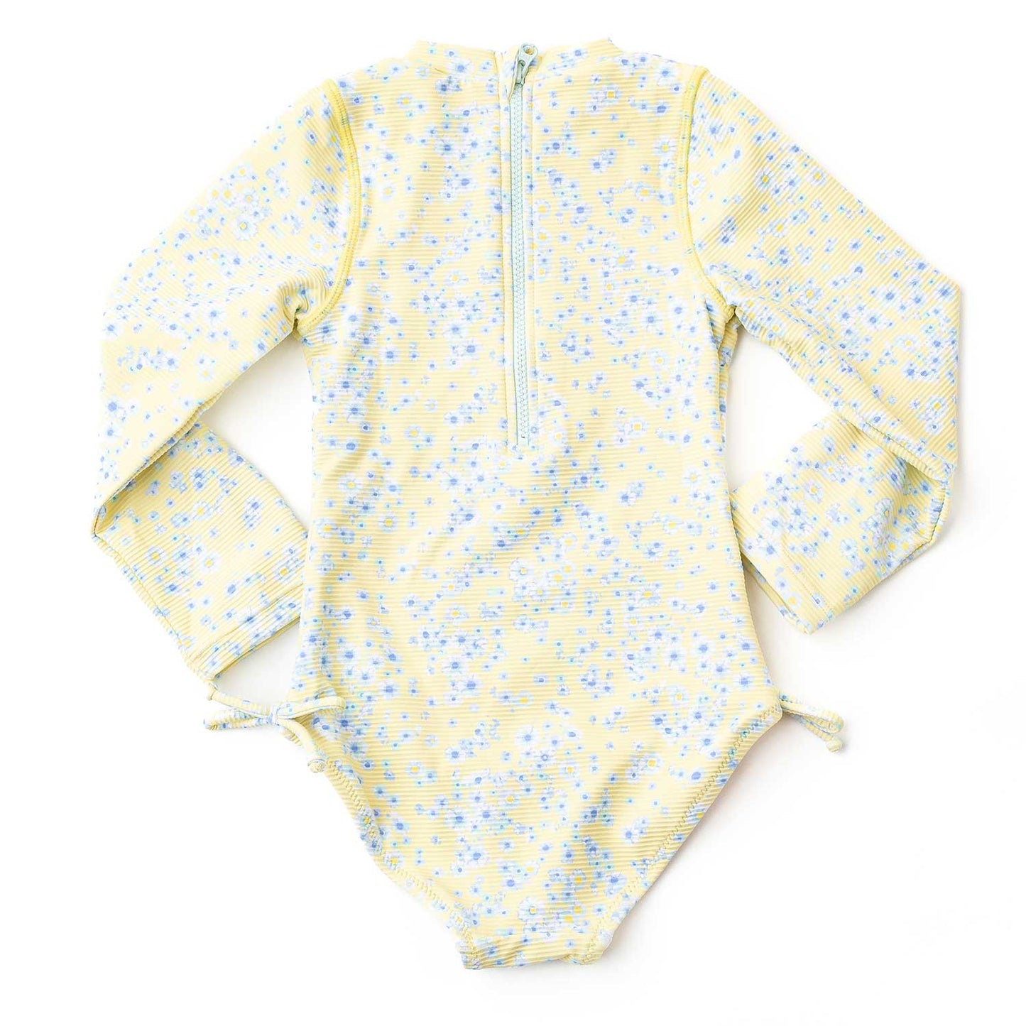 One Piece Ribbed Long Sleeve Swimsuit