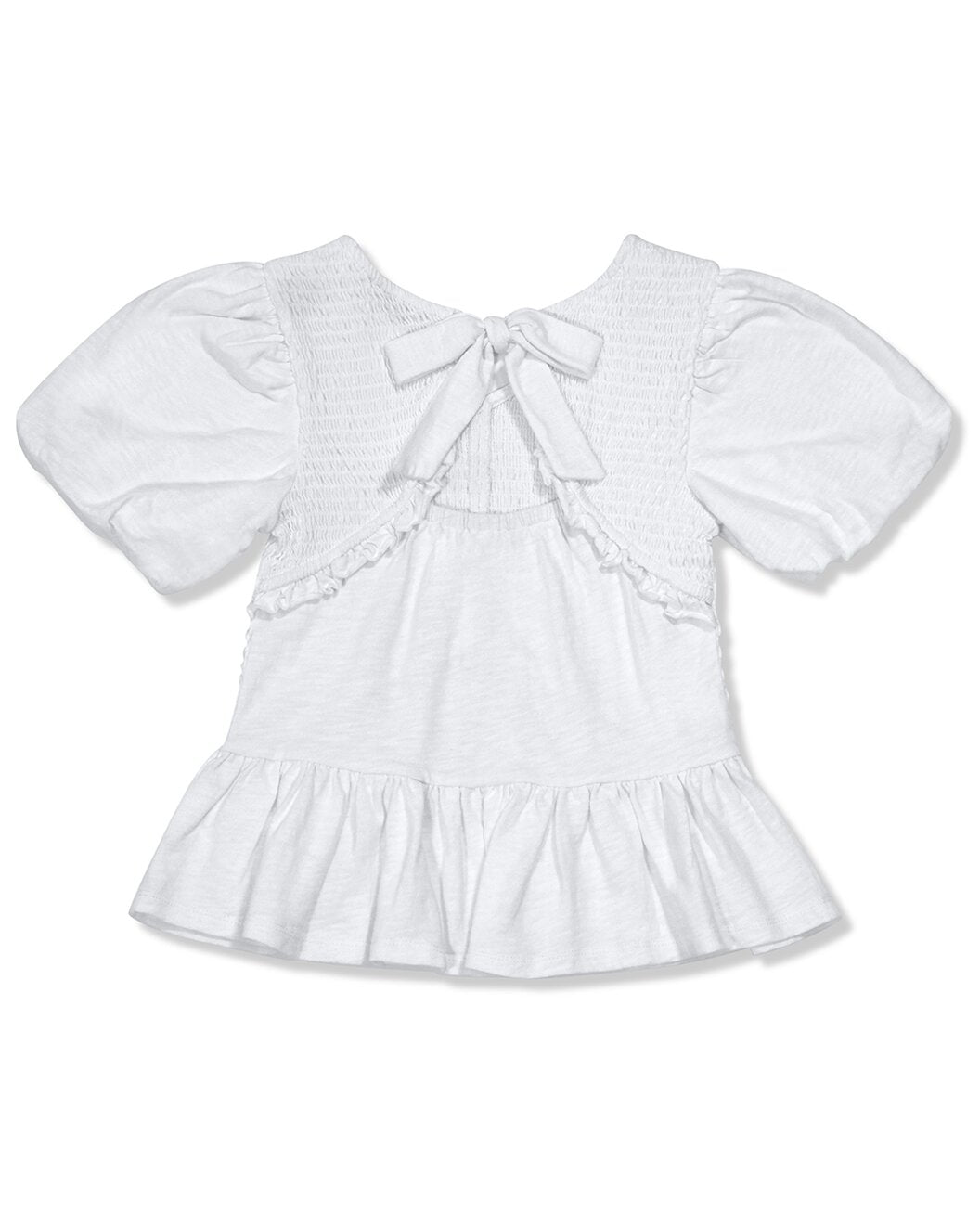 smocked tie back top