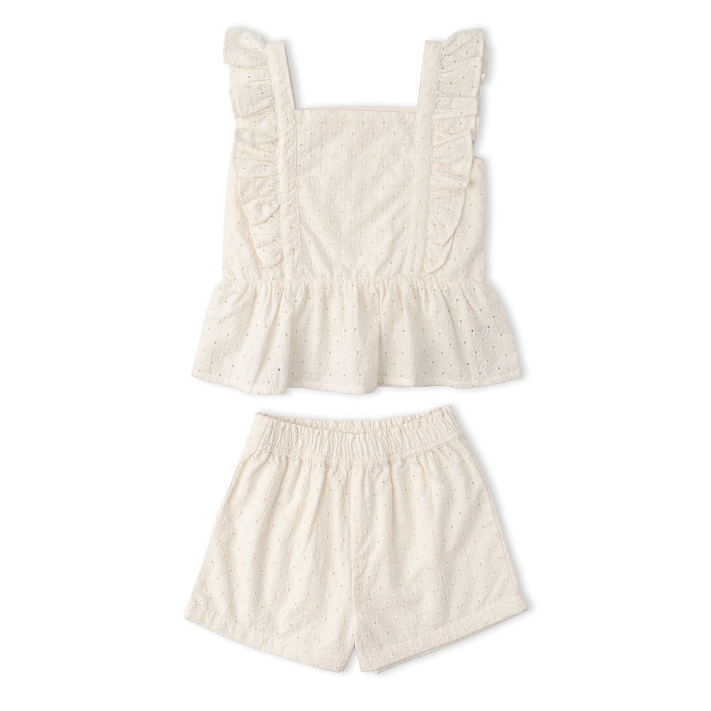 Eyelet Flutter Top & Short Set