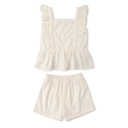 Eyelet Flutter Top & Short Set