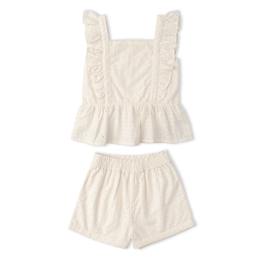 Eyelet Flutter Top & Short Set