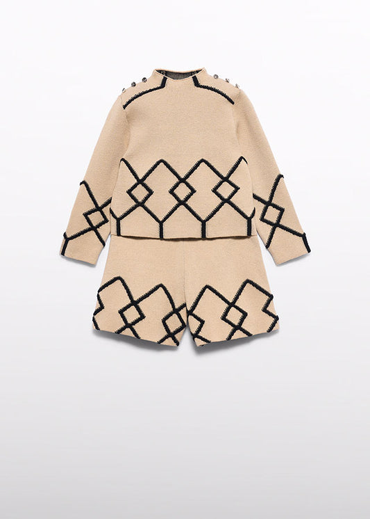 5.763 cross pattern short set