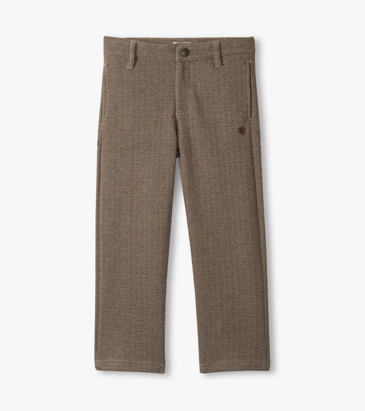 brown sugar herringbone straight leg pant