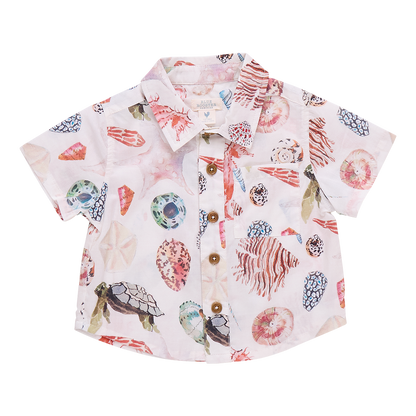 Baby Boy Jack Shirt - Watercolor Shells