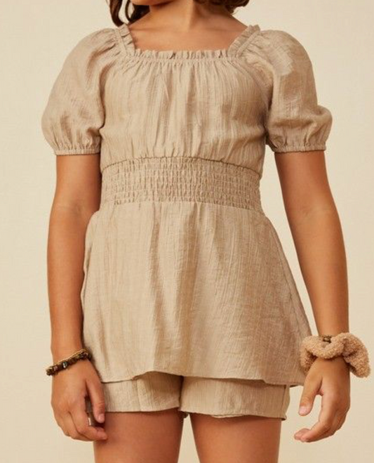 waist checker skirted romper