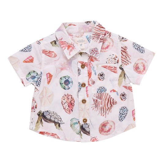 Boys Jack Shirt - Watercolor Shells