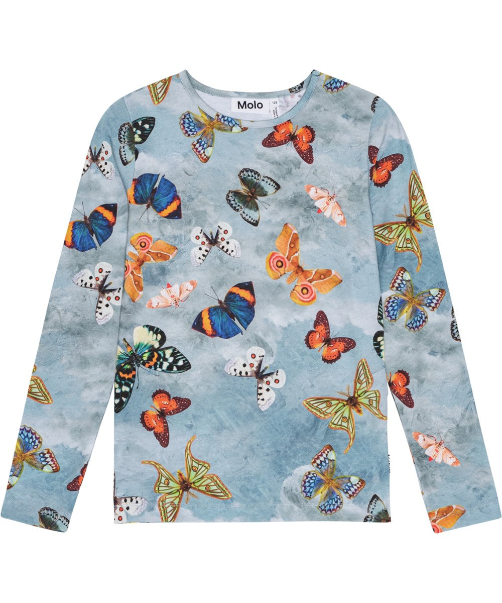 Girls Rose Long-Sleeve Tee - Butterfly