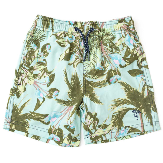 Boys Swim Trunks - Mint Tropics
