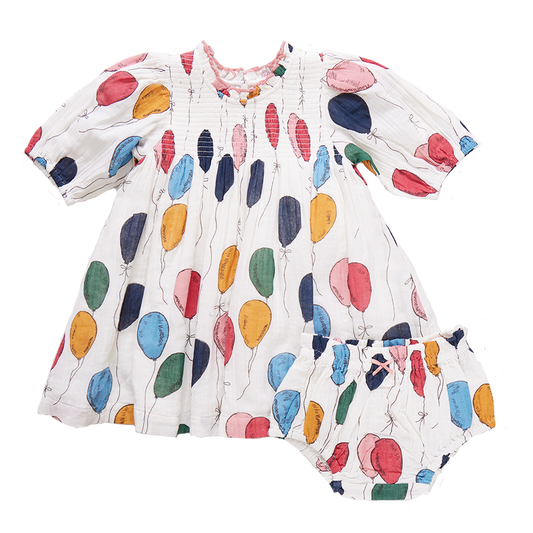 Baby Girl Stevie Puff Sleeve Dress Set - Balloon Bunches