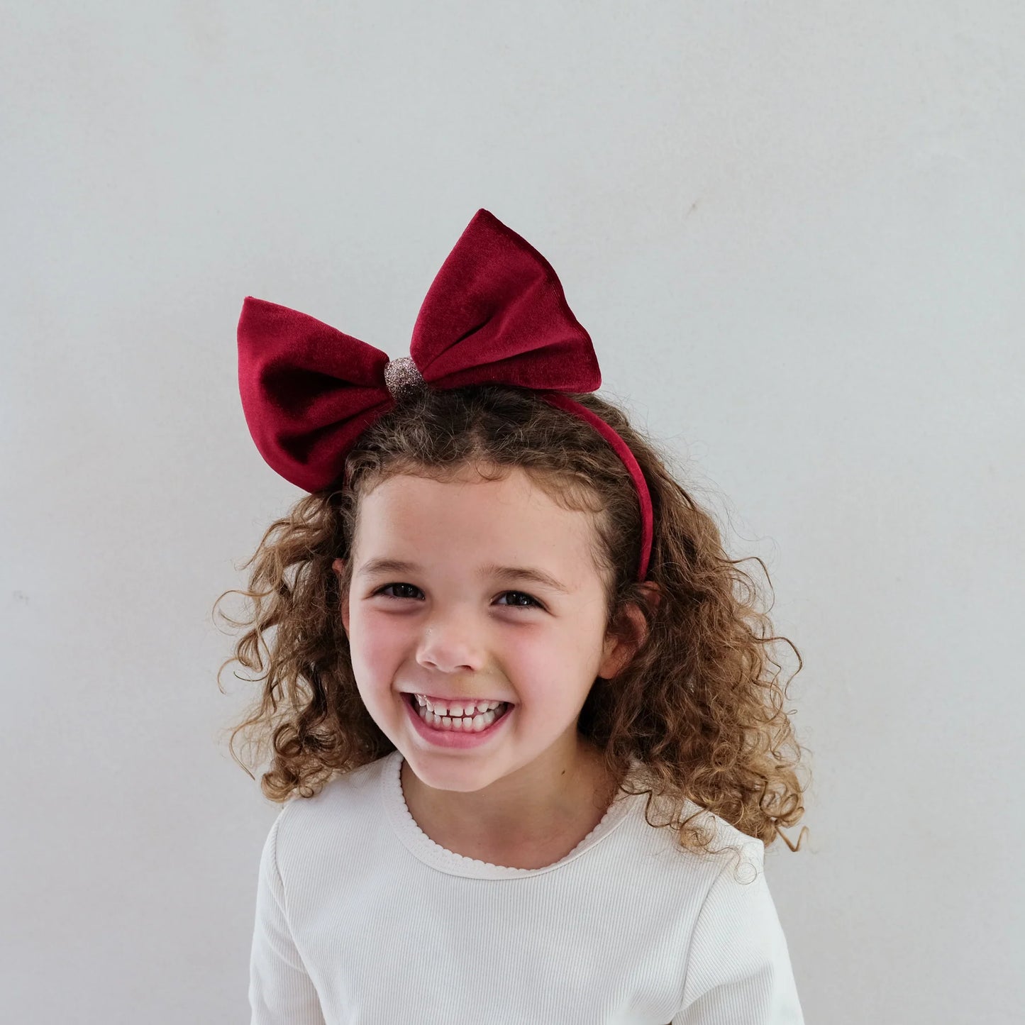Christmas velvet bow Alice headband