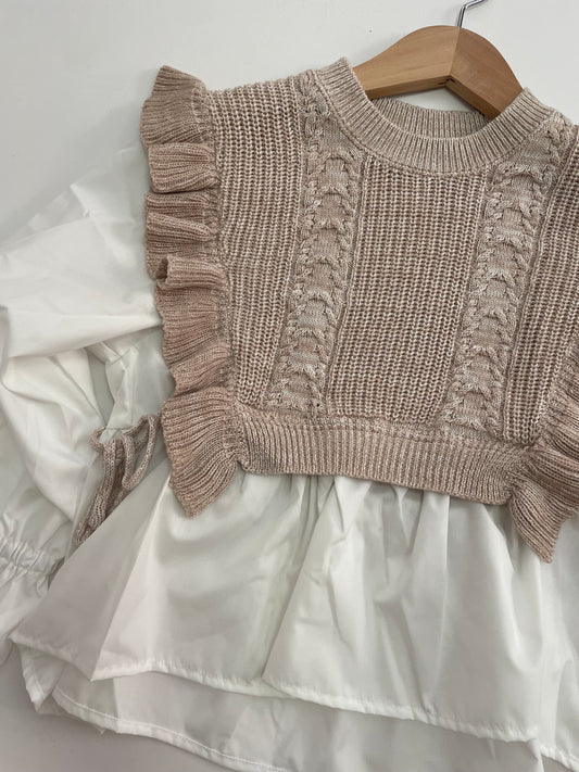 Sweater vest w/ white blouse