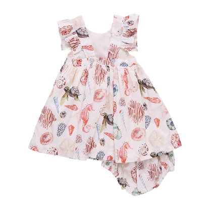 Baby Girl Liv Dress Set - Watercolor Shells