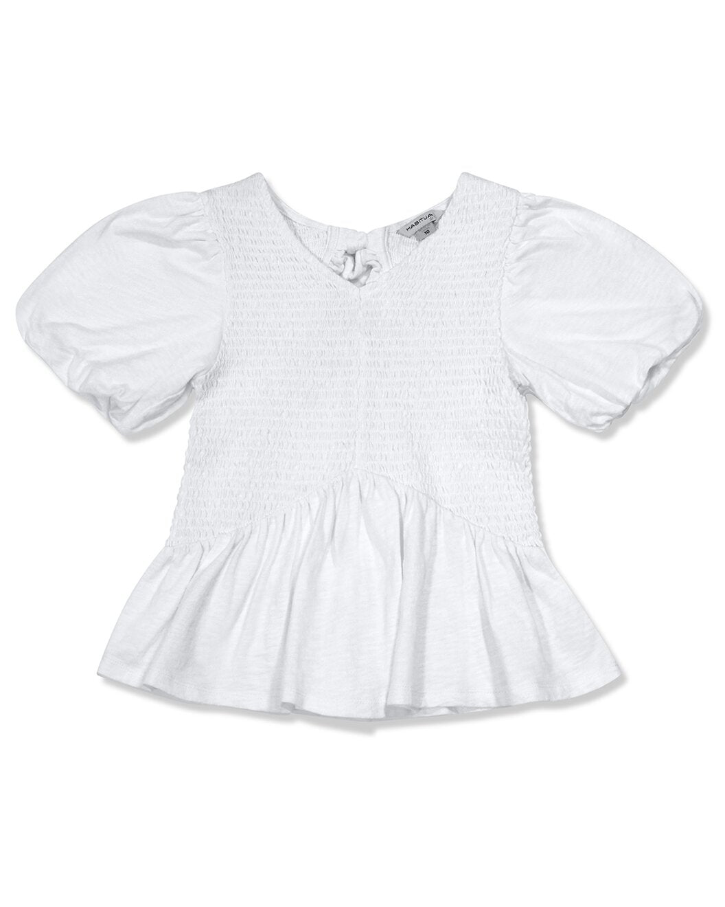 smocked tie back top