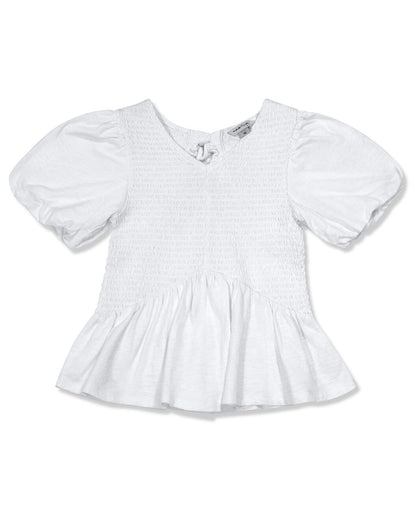 smocked tie back top